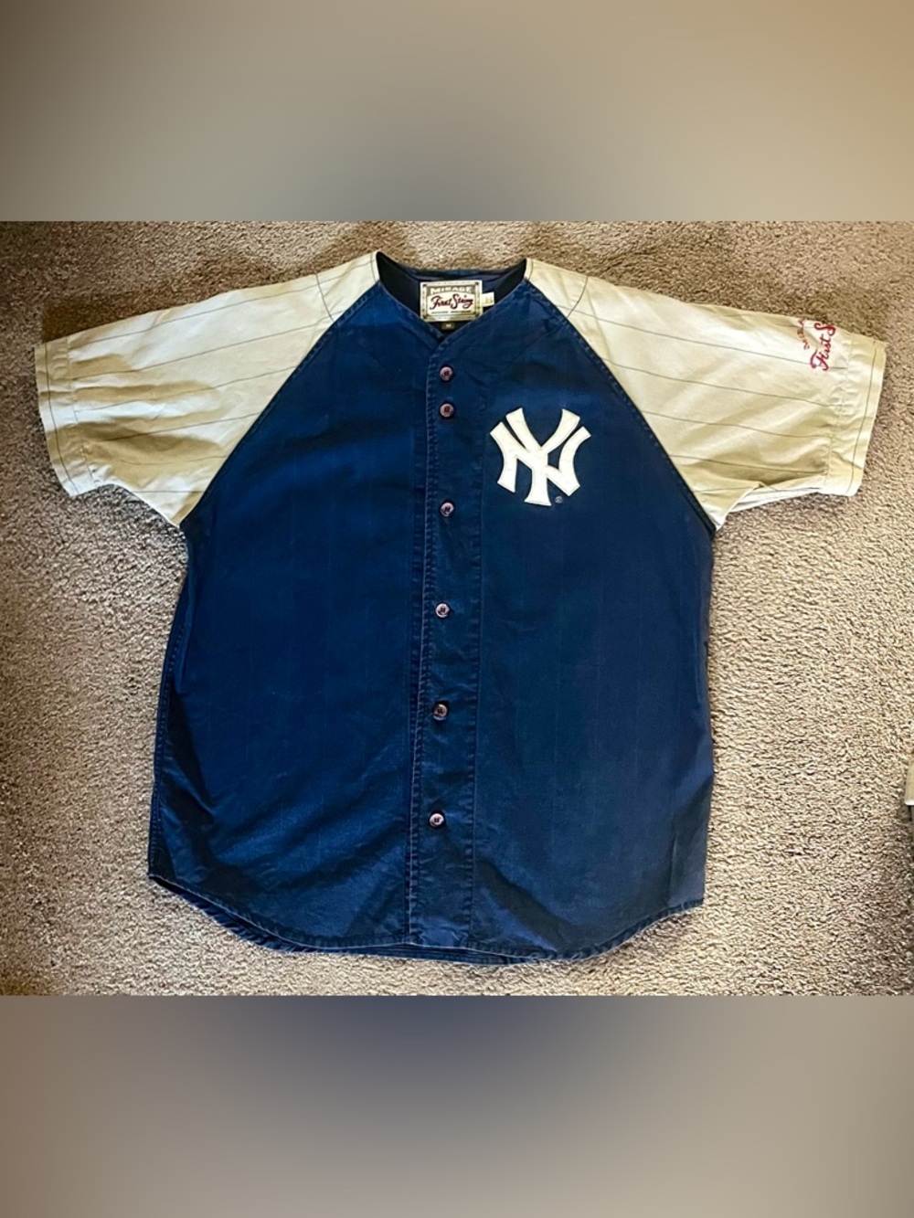 Mirage First String Vintage NY Yankees 1961 Jersey Large Cooperstown Blue MLB